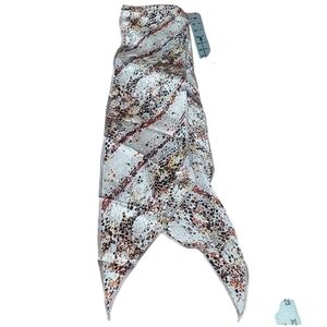 Echo snake skin print asymmetrical hem scarf